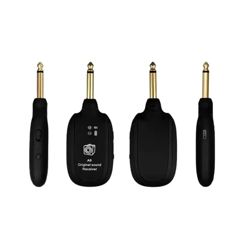 Sistema inalámbrico de guitarra A8 UHF, transmisor receptor, transmisor de guitarra inalámbrico recargable incorporado para bajo de guitarra eléctrica