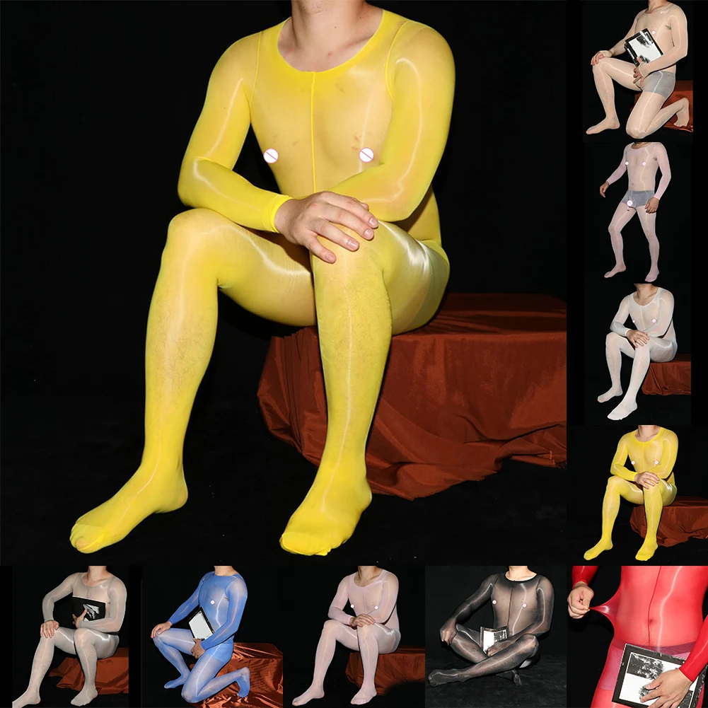 ملابس حميمة جوارب مثيرة متوسطة الحجم عالية التمدد للاستخدام المنزلي بأكمام طويلة من نسيج النايلون مجموعة ملابس داخلية مثيرة للرجال #6