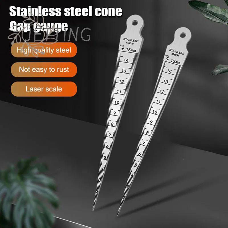 Hot 1-15mm Stainless Steel Taper Gauge Feeler Inner Diameter Ruler Hole Measuring Tool For Taper Aperture Scale