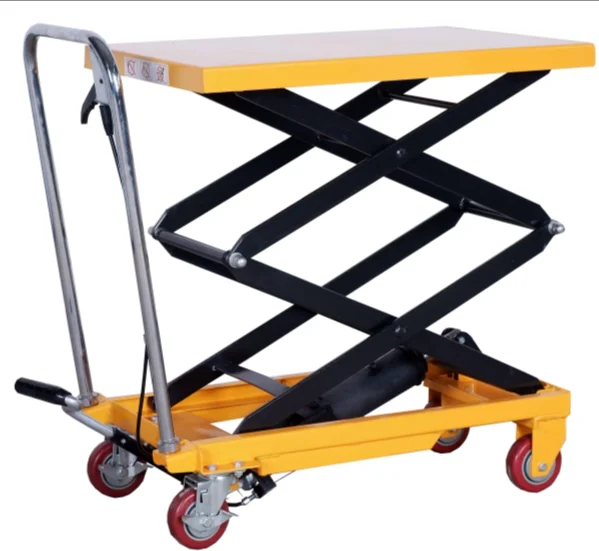 with Simple Scissor Design Efficient Manual Lift Truck Small Movable Manual Hydraulic Scissors Lift Platform Truck