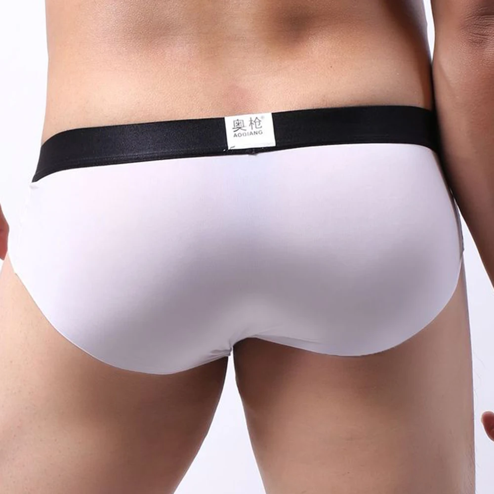 ملخصات سراويل داخلية سراويل داخلية الانتفاخ الحقيبة مرونة الذكور رجل مثير بلون U محدب ملابس داخلية رقيقة جدا #3