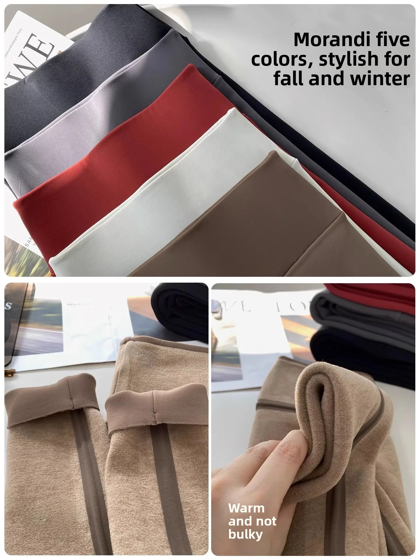 سراويل يوجا نسائية عالية الخصر مبطنة بمصابيح Fce Sl arkskin لشد الورك وتعزيز سراويل طويلة غير رسمية للخريف والشتاء