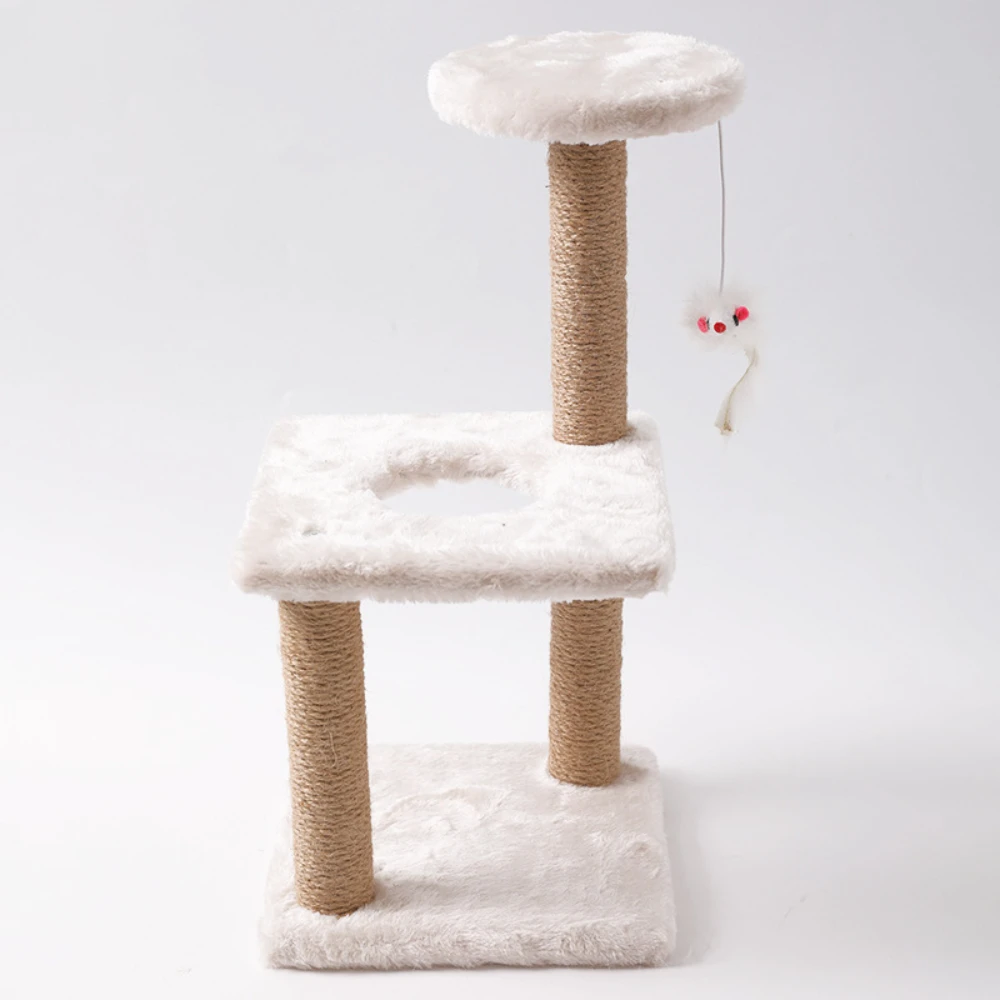 A cat climbing frame - household cats with sisal three-column three-layer square plate medium-sized simple cat jump cat toy