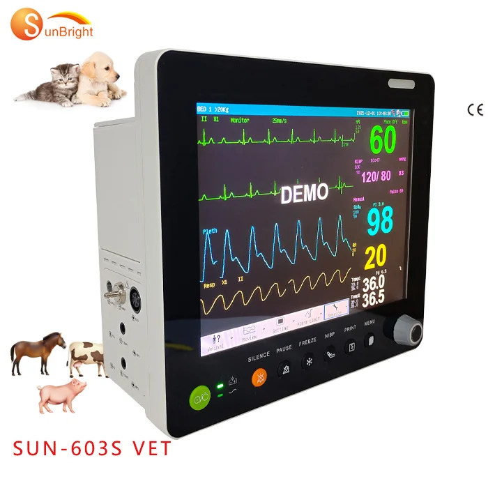 ECG waves medical etco2 newest model low price veterinary vital sign monitor