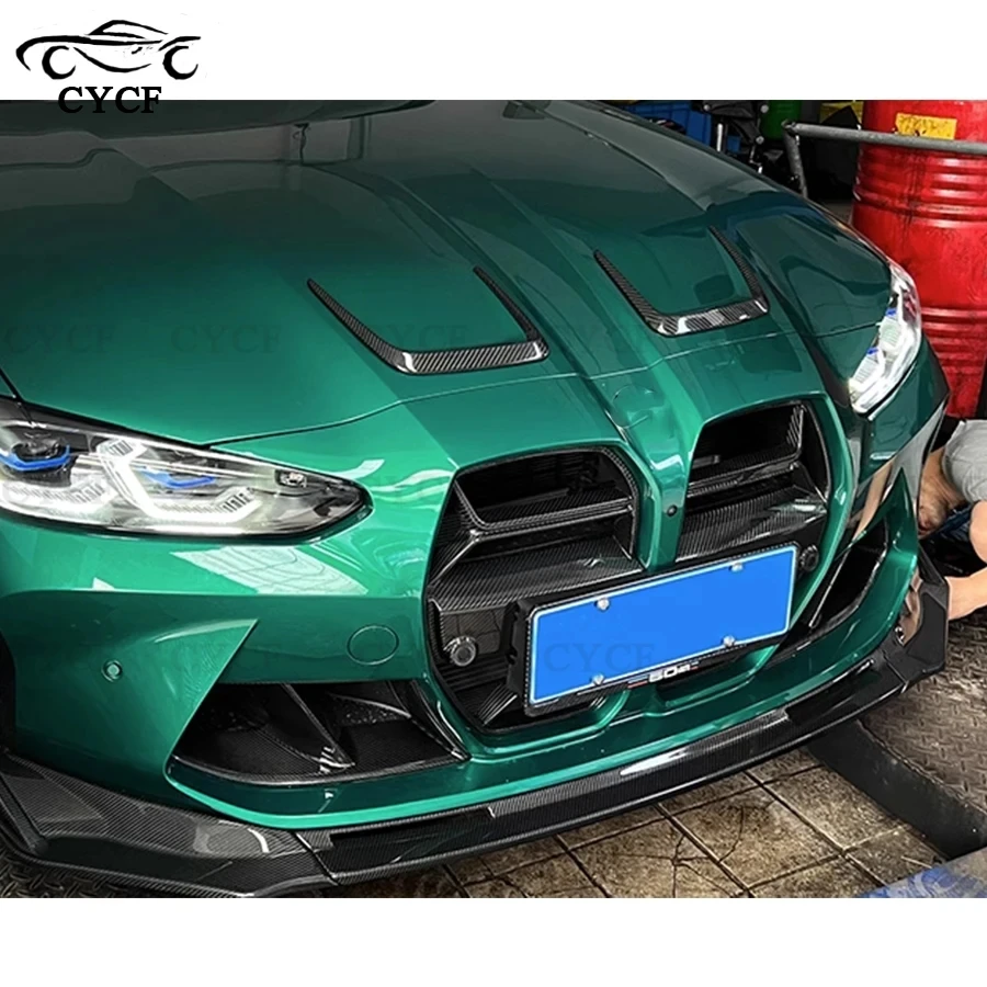 

Для BMW G80 M3 G82 G83 M4 2021+ декоративная накладка на воздухозаборник капота из карбона, аксессуары для автомобиля, элементы обвеса.