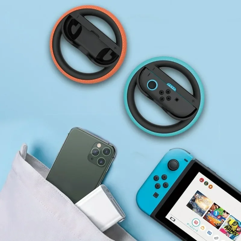 أذرع التحكم في ألعاب الفيديو 2 قطعة عجلة القيادة للتبديل 2 Joy Con تحكم Joycon عجلة السباق قبضة اليد لماريو كارت وورلد 8 ديلوكس
