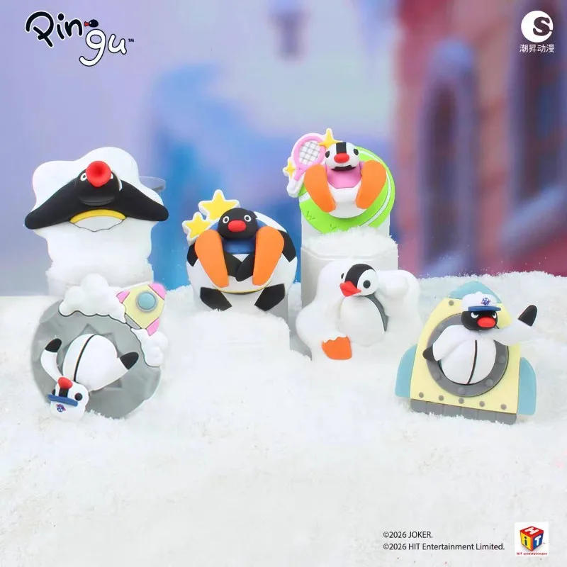 

Anime Action Figure Pingu Penguin Family Blind Box Toys Cuddle Fun Series Refrigerator Magnet Collection Ornaments Gifts
