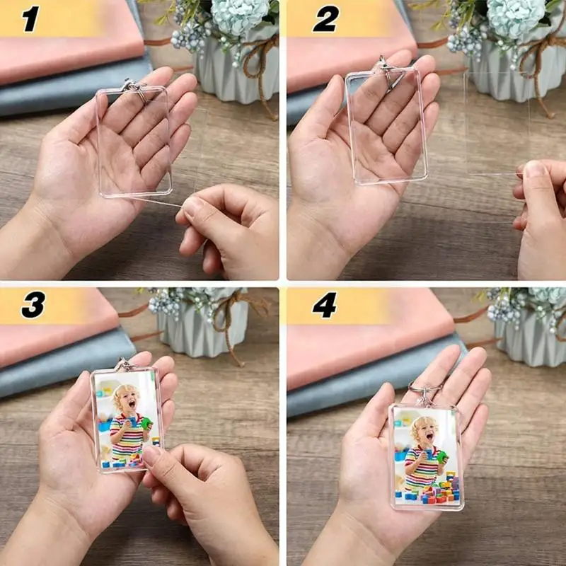 Móc khóa hình ảnh rõ ràng K3KD Móc khóa hình ảnh bằng nhựa cho tác phẩm nghệ thuật Quà tặng Thủ công