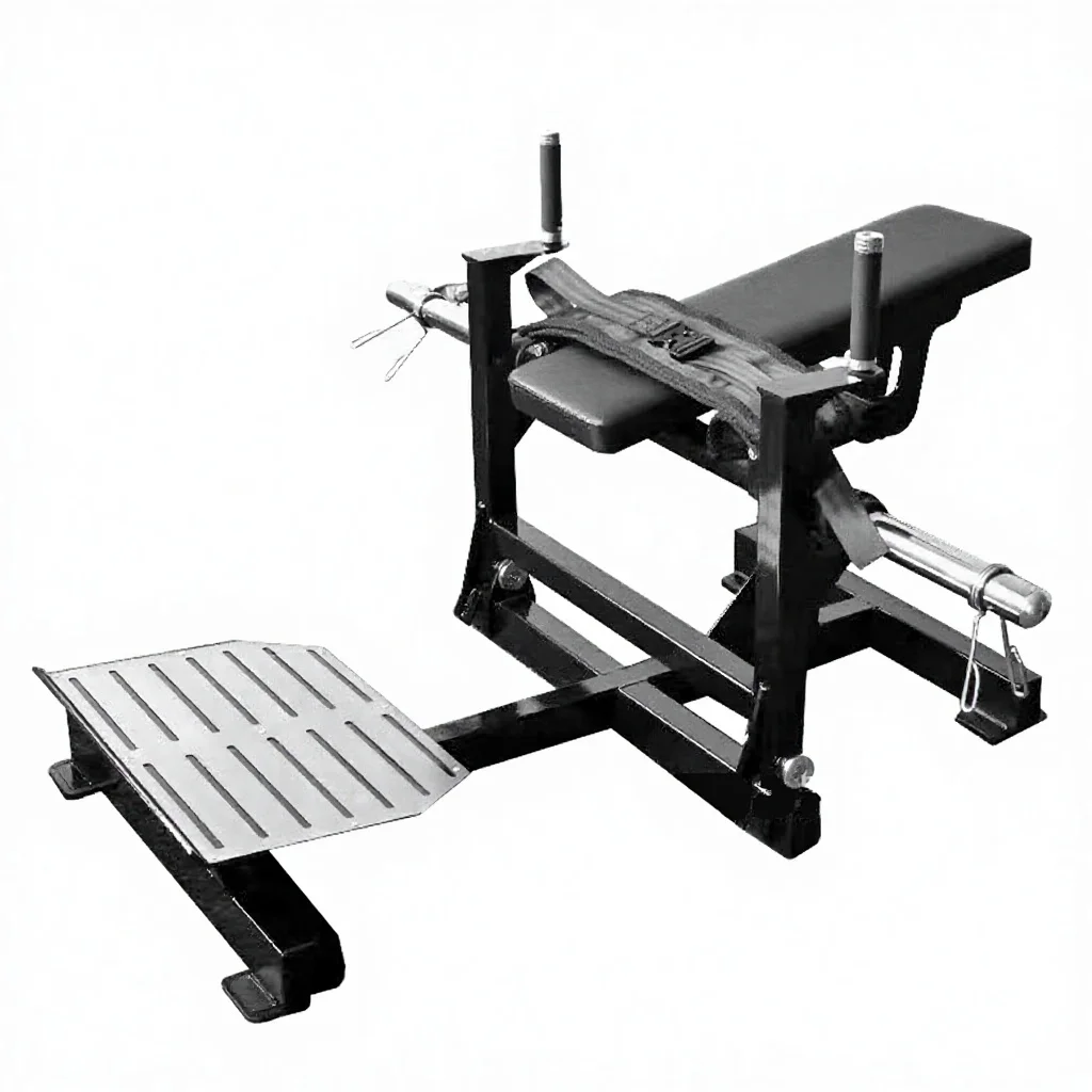 

Commercial Plate Loaded Machines Steel Safety Plate Loaded Gym Equipment Hip Thrust Glute Drive Machine Hip Bridge 1.6T Capacity