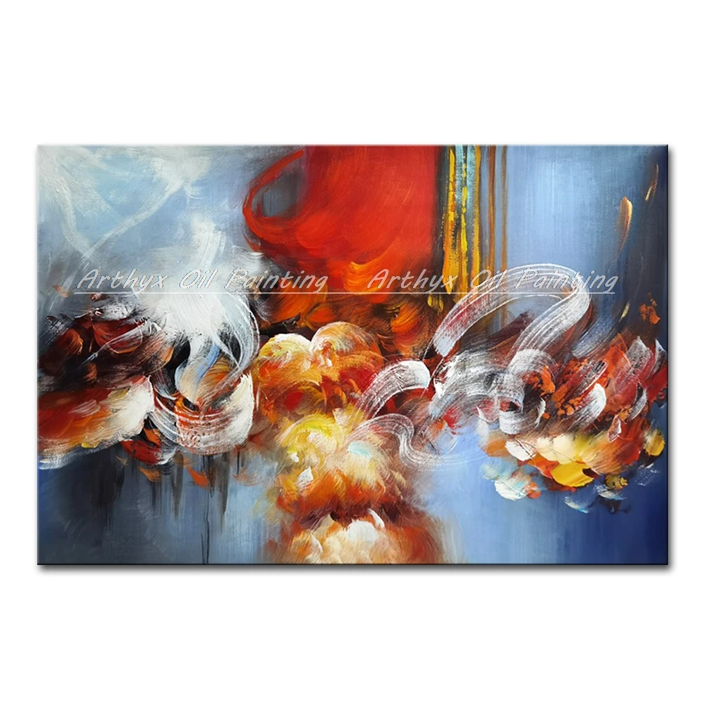 Arthyx Modern Abstract Oil Painting on Canvas,Handmade Large Size,Pop Art Picture Wall Paintings For Living Room,Home Decoration