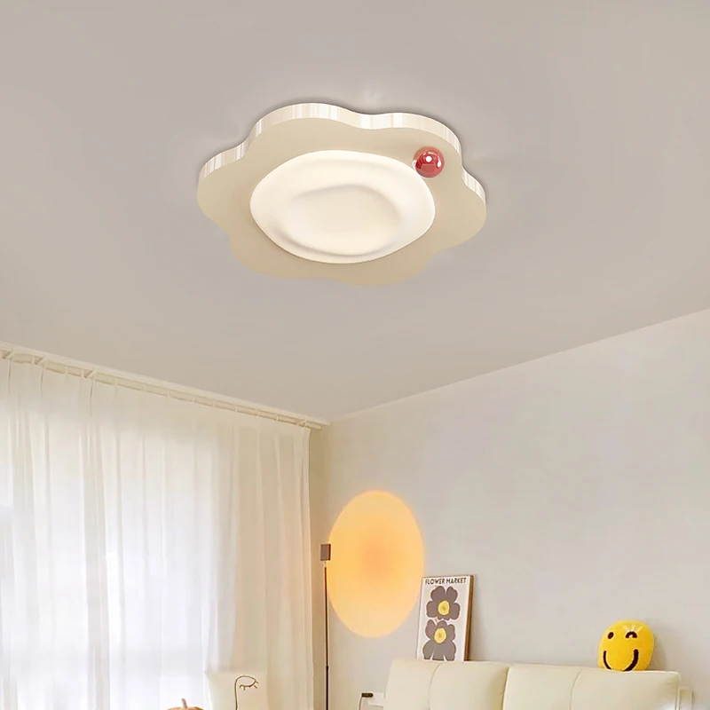 Imagem -06 - Creme Estilo Led Teto Luz Sala Luminária Lâmpada do Quarto Decoração Home