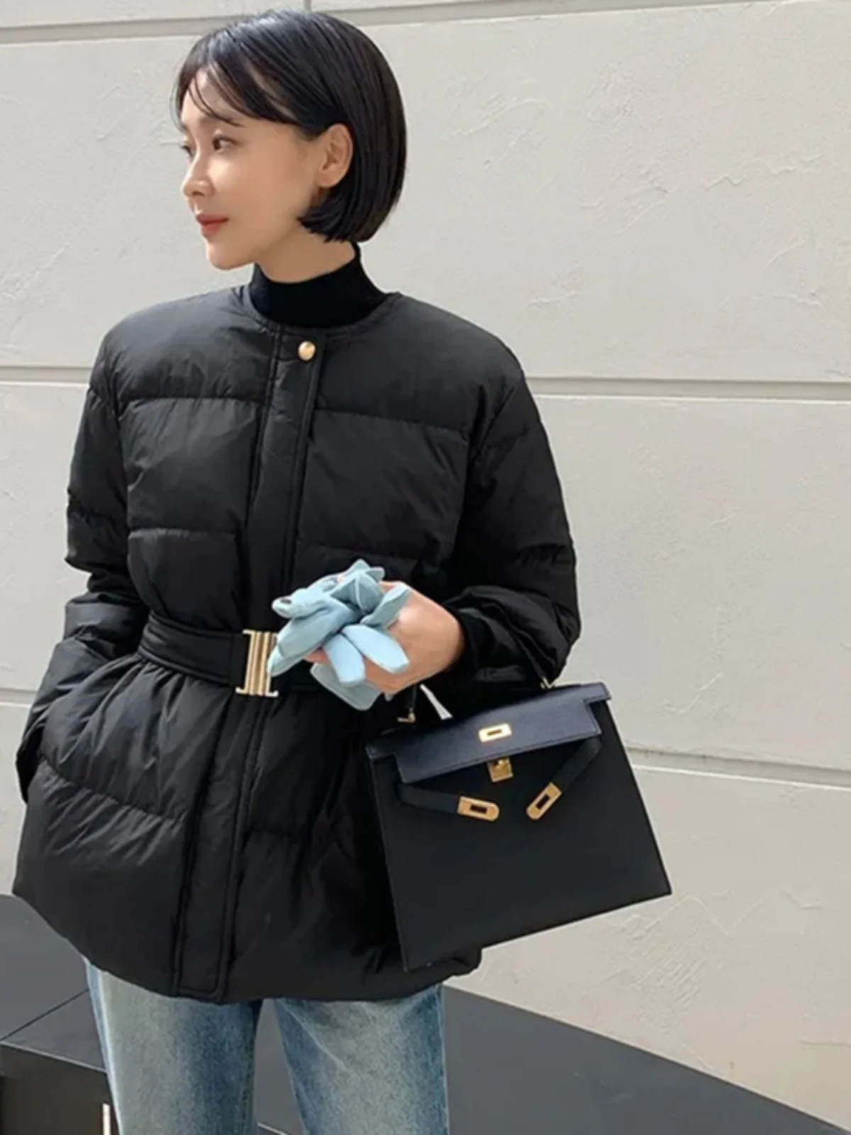 

Women's ort Puffer Jaet White Du down Loose Fit Thiened Korean Sle Winter Coat Sli Slimming Outerwear