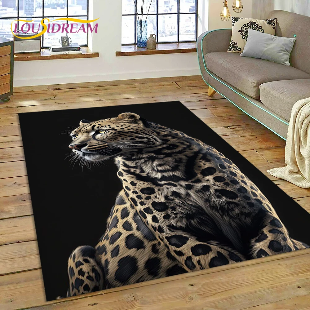 3D Beast Tiger Lion Animal Wildlife Cartoon Carpet Rug for Home Living Room Bedroom Sofa Doormat Decor,kid Area Rug Non-slip Mat