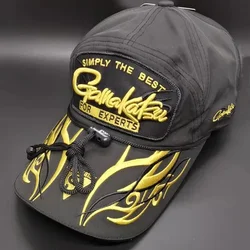 Gamakatsu Sun Protection Fishing Hat Breathable Outdoor Sports Baseball Cap Waterproof Fishing Cap with Adjustible Chin Strap