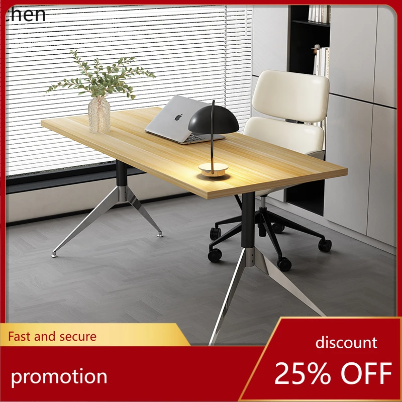 

HT computer desk desktop home dining table Nordic medieval simple oval conference table Bauhaus workbench