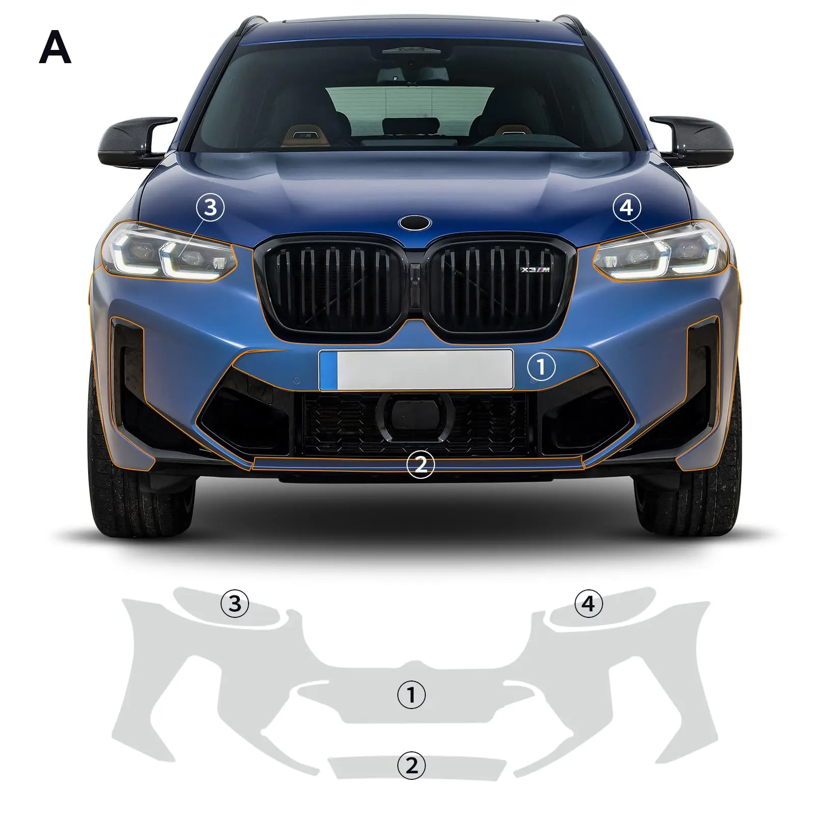 9Mil TPU Scratch-resistant Car Paint Protection Film For 2022-2024 BMW X3M F97 Competition Car Body Transparent Bra Per-cut PPF