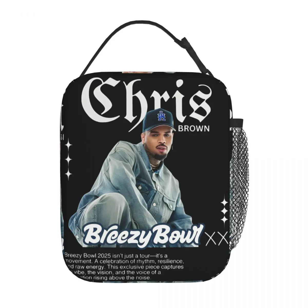 

Chris Brown Breezy Bowl XX Tour 2025 Insulated Lunch Bag For Work Storage Food Boxes Leakproof Thermal Cooler Lunch Box