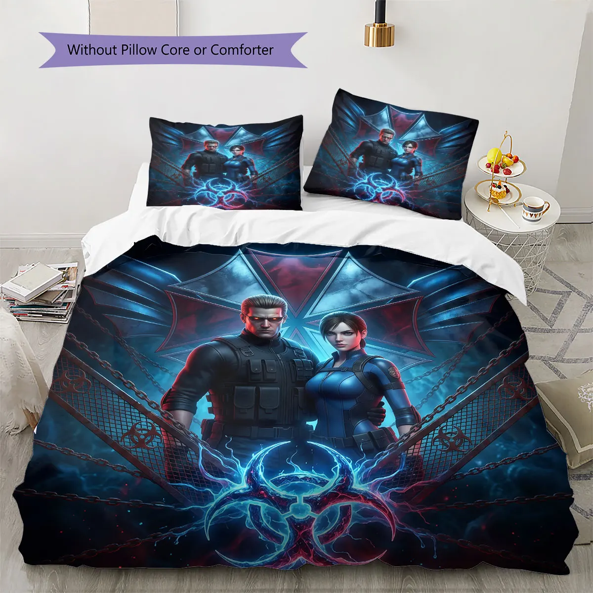 Resident Evil Comfor Duvet Cover Children's Bedding Set,Extra Large Size Halloween Gifts Various Sizes Available -HE225