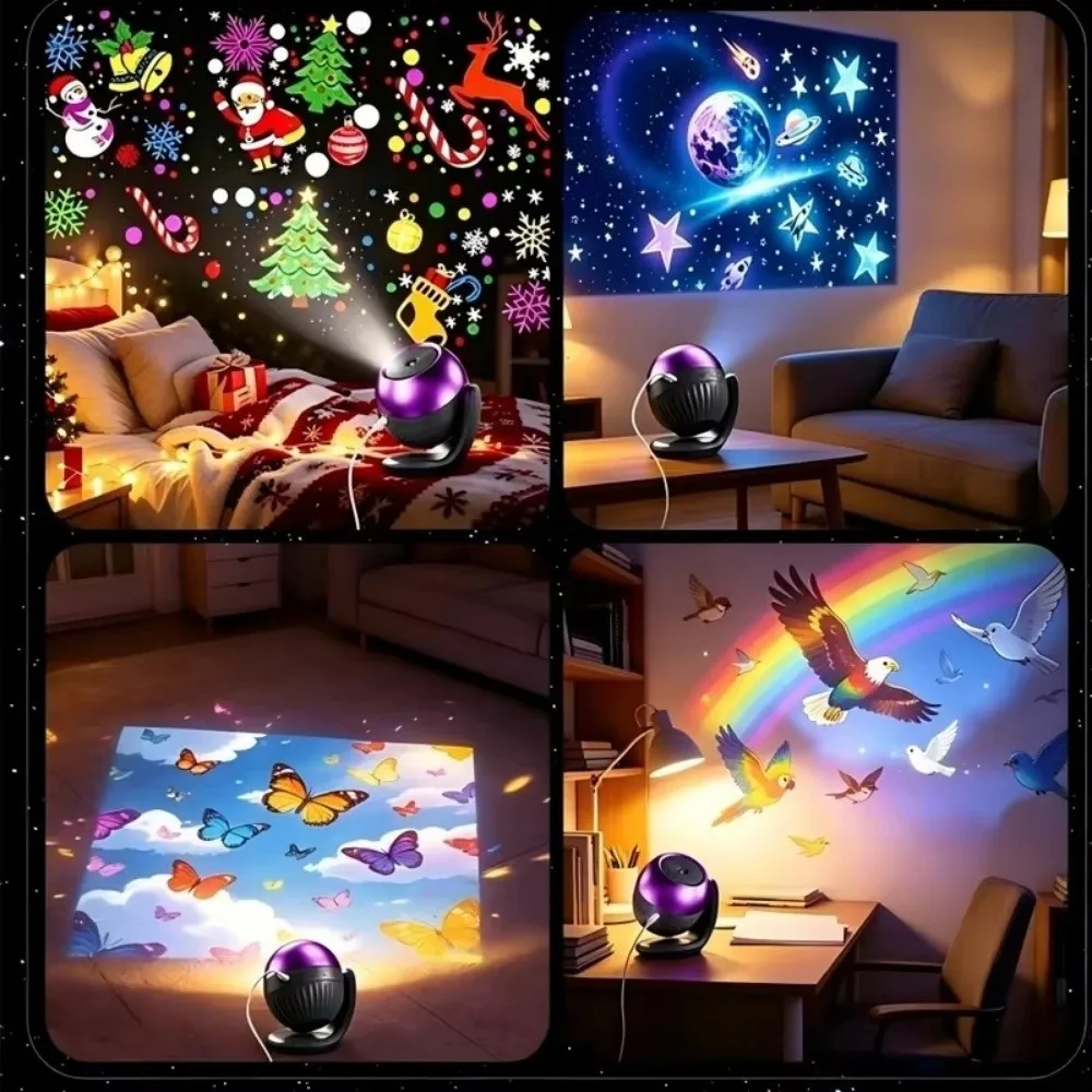 24 Patterns Star Projector Night Light with Sleep Sound Auto Timer Starry Sky Lamp Starry Ocean White Noise Projection Lamp