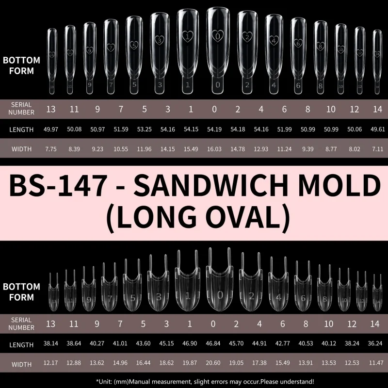 2026 Neue Sandwich Dual Nagelformen 120 Stück 15 Größen Raketenform Vollabdeckung Ober- & Unterteil-Form für Nagelkunst-Verlängerung Maniküre-Set – Detail 3