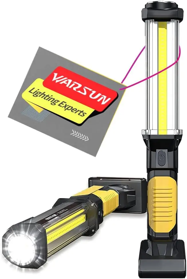 

Перезаряжаемый светодиодный рабочий фонарь COB с магнитным крючком, водонепроницаемый по стандарту IPX4, для гаражного ремонта и экстренного использования