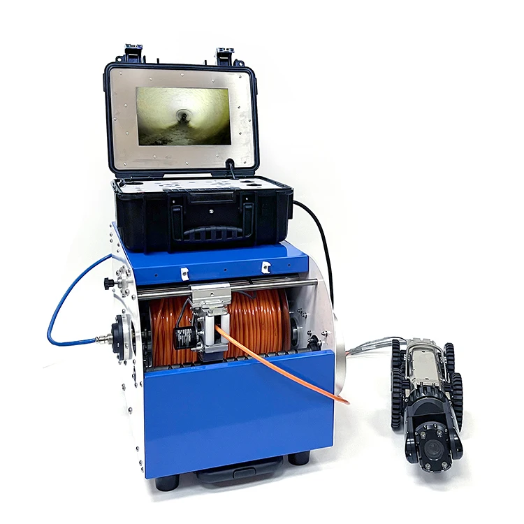 CCTV 2/4MGP 150M IP68 Cámara robot sobre orugas de inspección de tuberías de drenaje de alcantarillado municipal impermeable