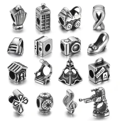 Animal Stainless Steel Beads 5mm Hole Metal European Bead Charms for Women Pando Bracelet Making Accessories Jewelry DIY