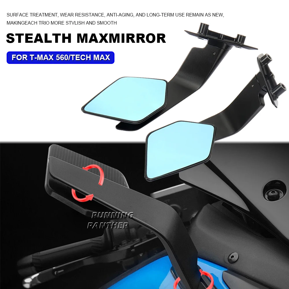 

For Yamaha T-MAX 560 T-Max560 Tech Max 2022 2023 2024 Stealth Max Mirrors Sports Winglets Mirror Kits Adjustable Wing Mirrors