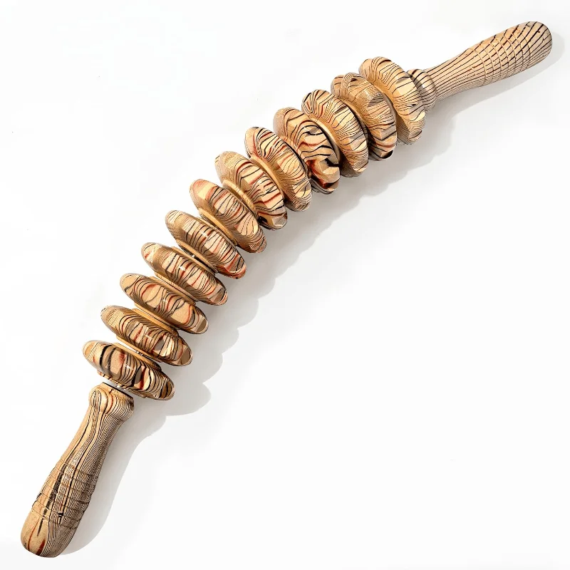 Multi Wheel Wooden Massage Roller Stick Handheld Wood Muscle Rolling Massager Tool for Leg Back Waist Arm Body Tension