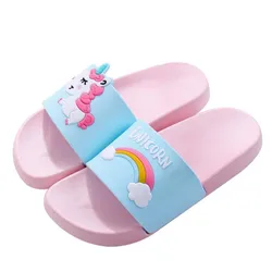 Cute Slippers Unicorn Slippers Boy Girls Shoes Rainbow Toddler Shoes Baby Slippers Cartoon Animal Beach Swimming Kids Slippers