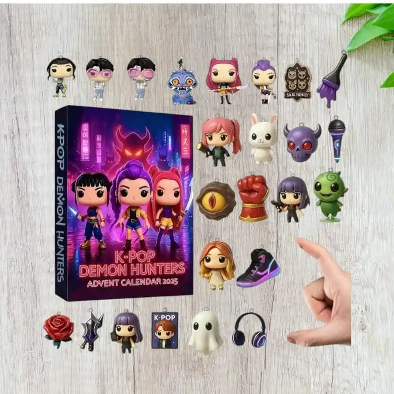 K-POP Inspired Demon Hunters Advent Calendar 2025 – Anime Girl Figures & Mini Gifts for Fans | Cute Christmas Countdown Box Set