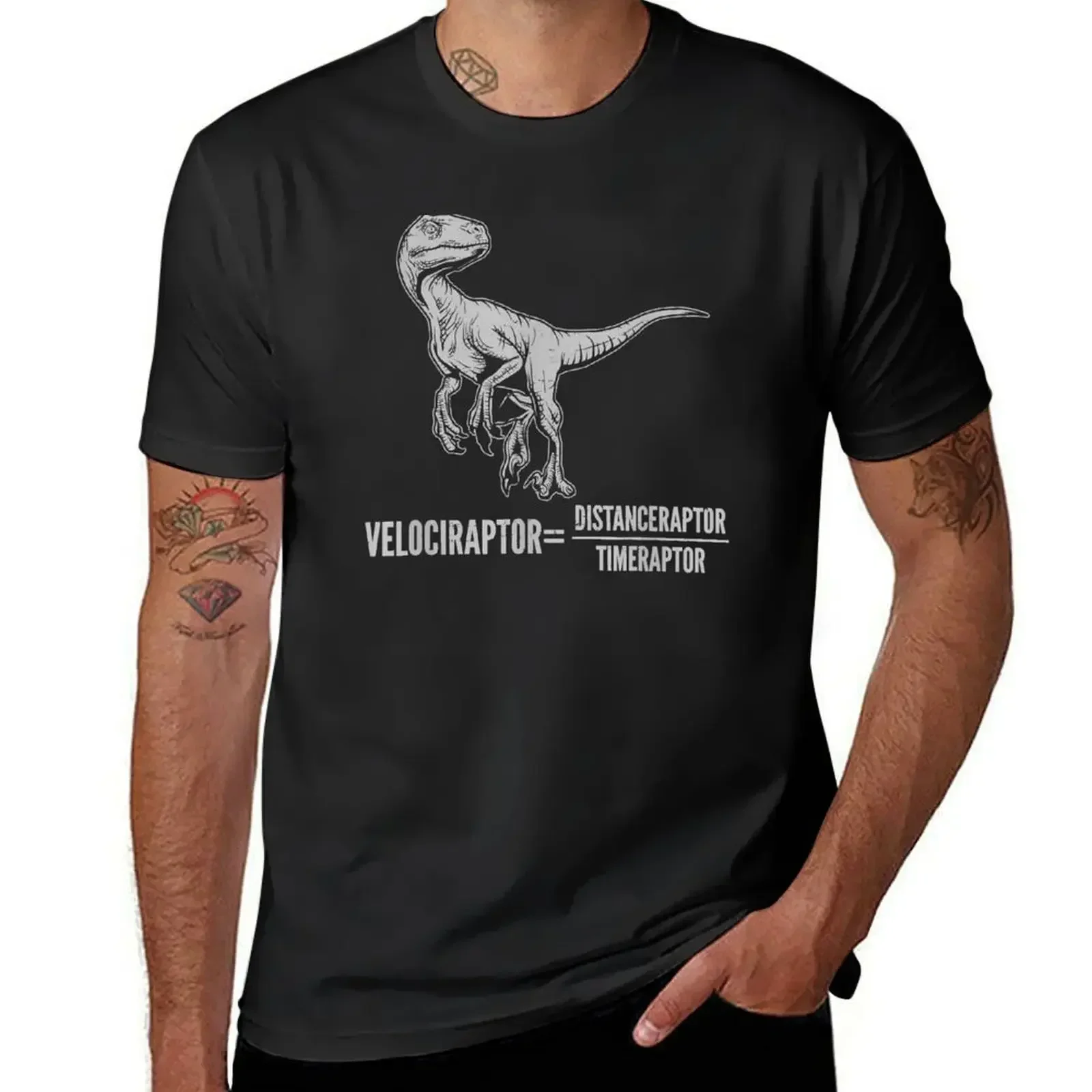 Distance Raptor Time Raptor Velociraptor T-Shirt graphic shirts korean fashion cotton t shirt men