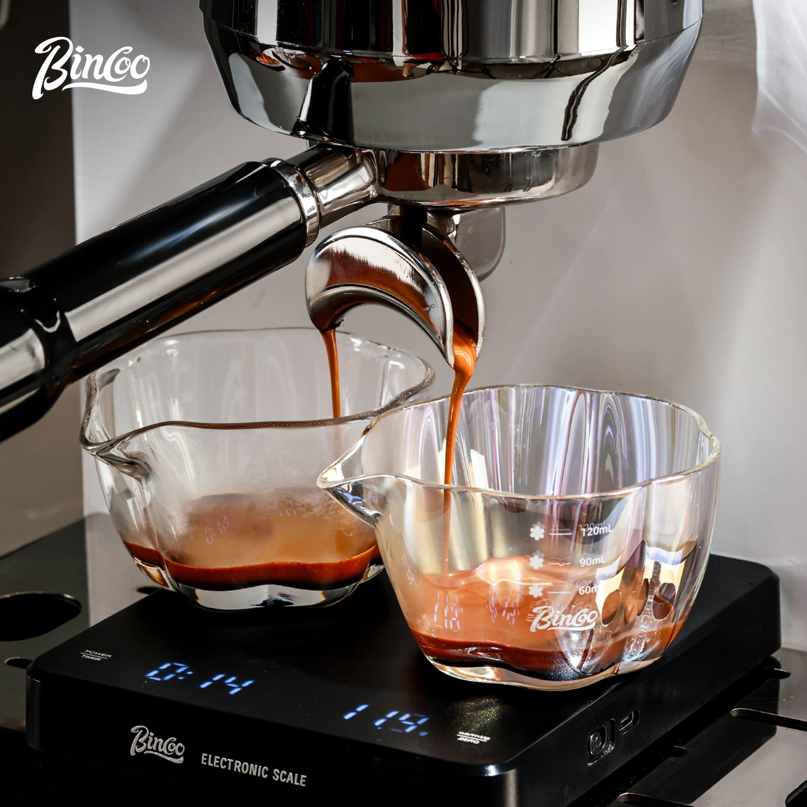 

Профессиональный стакан для эспрессо Bincoo, 120 мл, с двойной измерительной шкалой, идеально подходящий для вспенивания молока, точные измерения жидкости