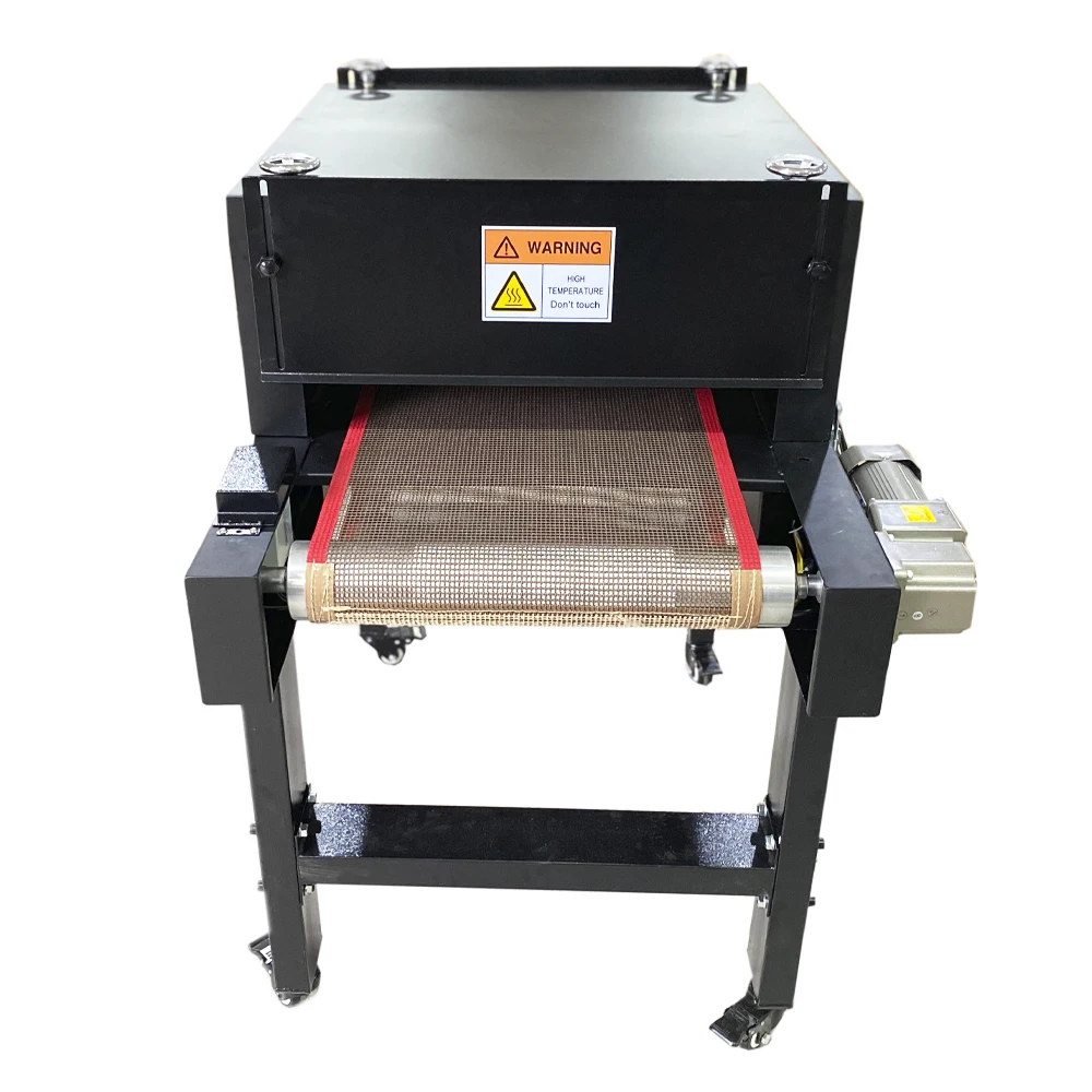 US Stock 220V 3500W Small T-shirt Conveyor Tunnel Dryer 3.9ft. Long x 18.5in Belt for Screen DTF Printing