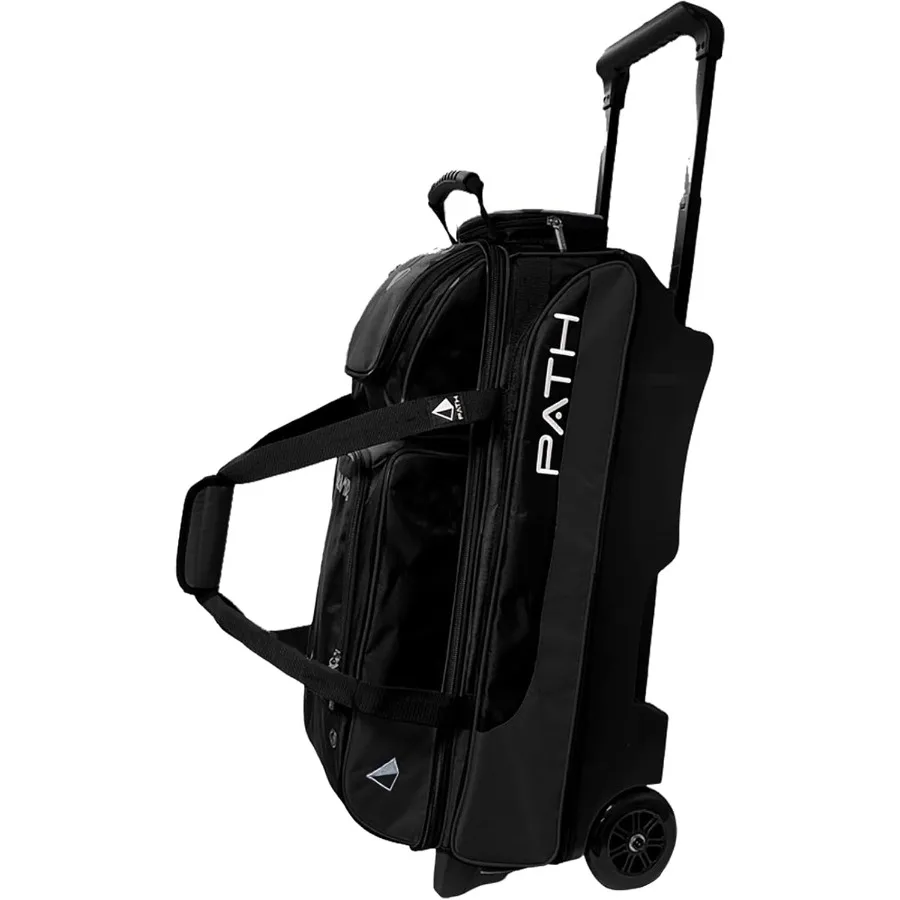 

Pyramid Path Triple Premium Deluxe Roller Bowling Bag with Extra Large Separate Shoe Compartment Up to US Mens Size 16 and 5 Ac