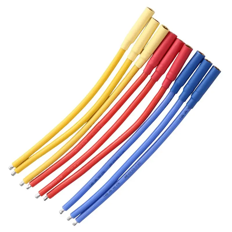 ABRU-ESC Motor Extension Cable 9PCS 14AWG Silicone Wire 4.0Mm Banana Plug Female ESC Motor RC Car Boat Drone 100Mm