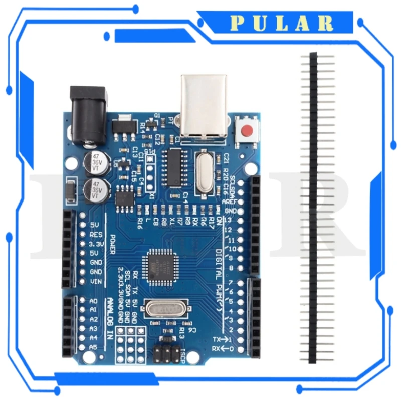 PLR UNO R3 Development Board With Straight Pin Header Cable ATmega328P CH340 CH340G For Arduino