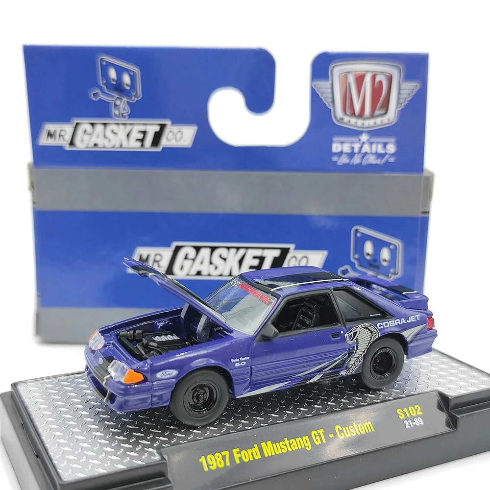 

Diecast M2 1/64 Scale 1987 Ford Mustang GT Alloy Car Model Collectible Toy Gift Souvenir Display Ornament
