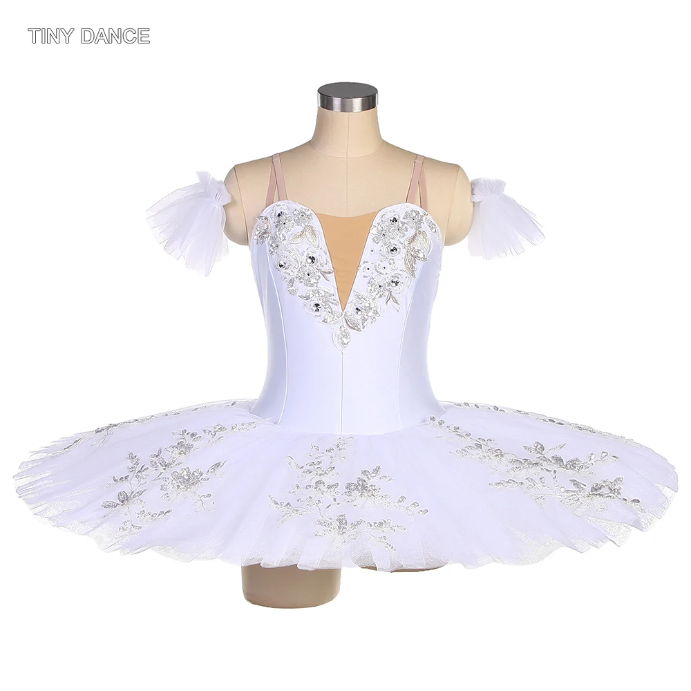 

Professional Ballet Tutu Dance Costume for Adult Girls Ballerina Dress White Stiff Tulle Pancake Tutus Women Ballerina Dancewear