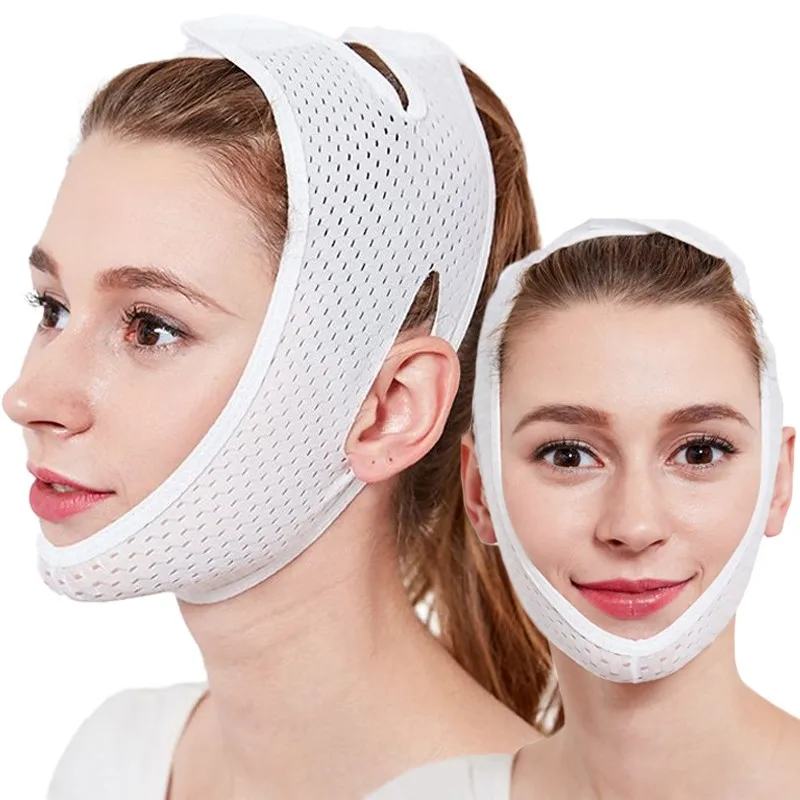 V Face Shaper Facial Afslanken Bandage Vrouwen Elastische Kin Wang Lift Up Riem Masker Verminder Dubbele Kin Facial Beauty Dunner Gereedschap