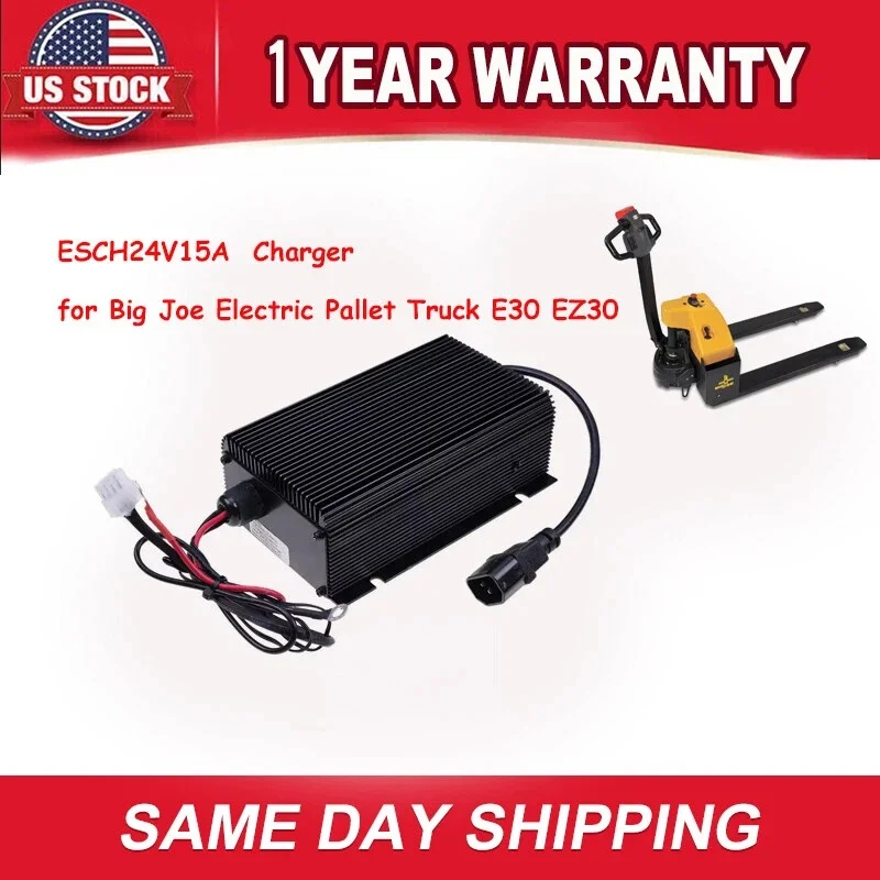 

15 Amp 24V Battery Charger for Big Joe Electric Pallet Truck E30 EZ30 US Stock 1130-510000-00, 113051000000, 11305100-0000