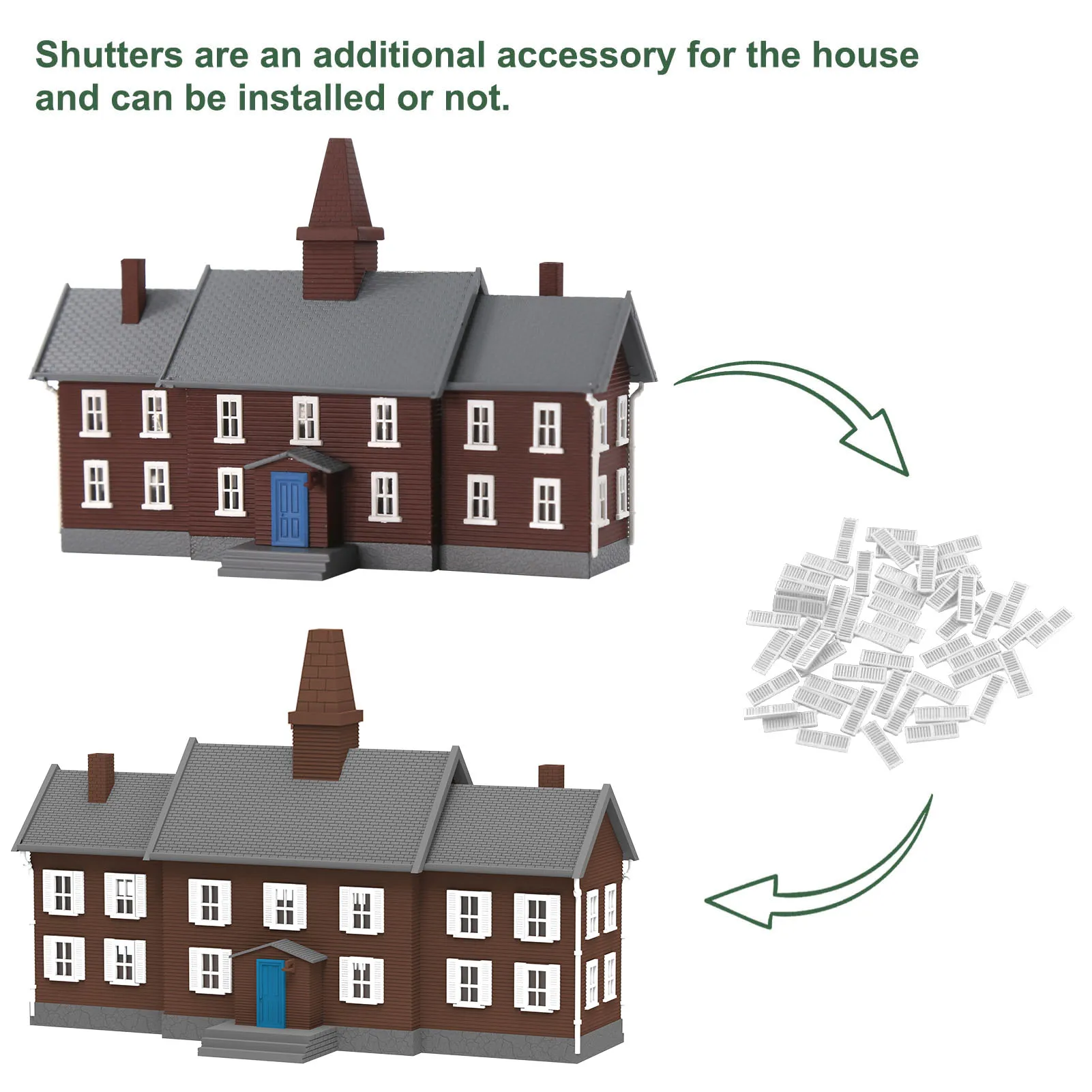 Maqueta de Escala N 1:160, Kit de Construcción de Edificio Escolar de Dos Pisos, JZN5893