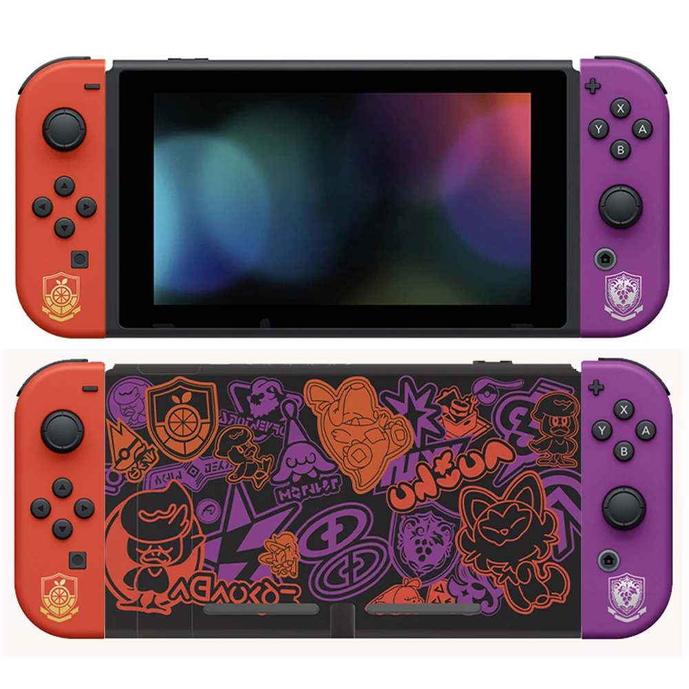 For PM Scarlet Violet Edition Replacement Shell for Nintendo Switch Console & Joy-Con DIY Parts Housing Case Accessories