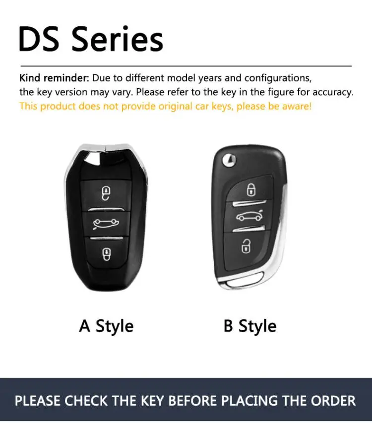 Car Remote Key Case Cover Shell For DS SPIRIT DS3 DS4 DS4S DS5 5LS DS6 DS7 DS9 WILD RUBIS E-Tense DIVINEDS Keychain Accessories view 2