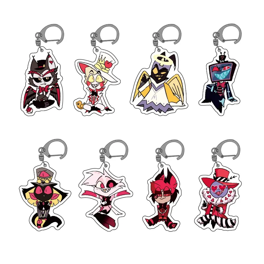 

For Hazbin Hotel Acrylic KeyChain Anime Charlie Morningstar Vaggie Alastor Vox Adam The Exorcist Decoration Pendant Holiday Gift
