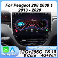 Car Radio Android 14 2din For Peugeot 208 2008 1 2013-2020 GPS Navigation Smart Car Systems Wireless Android Auto Carplay 8 Core