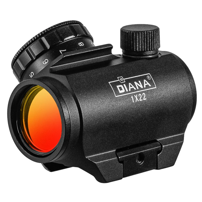 DIANA 1x22 Red Dot Sight 4 MOA Small Red Dot Sight Rifle Scope with 1 inch Riser Mount Airsoft Hunting Accessory New