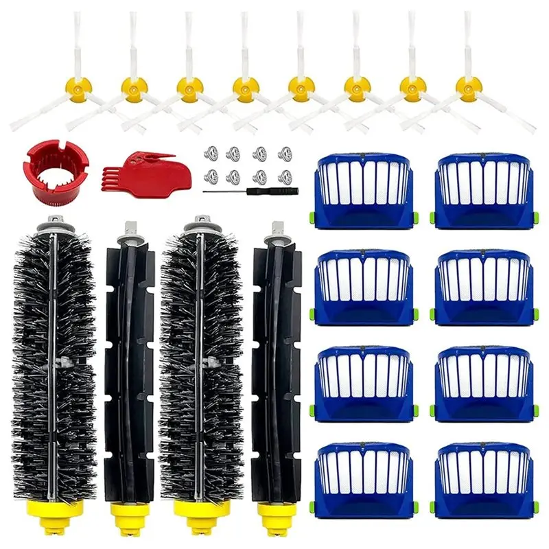 WHYY-Kit de piezas de repuesto para robot Irobot Roomba 675 645 655 671 677, filtro, cepillo lateral, cepillo de cerdas y cepillo batidor