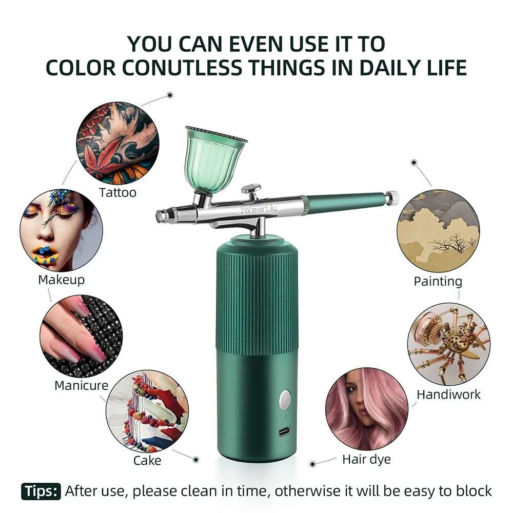 Mini Airbrush Kit For Facial Skin Care Nails Airbrush Makeup Hair Dye Barber Airbrush Machine Cake Pastry Painting Spray Gun