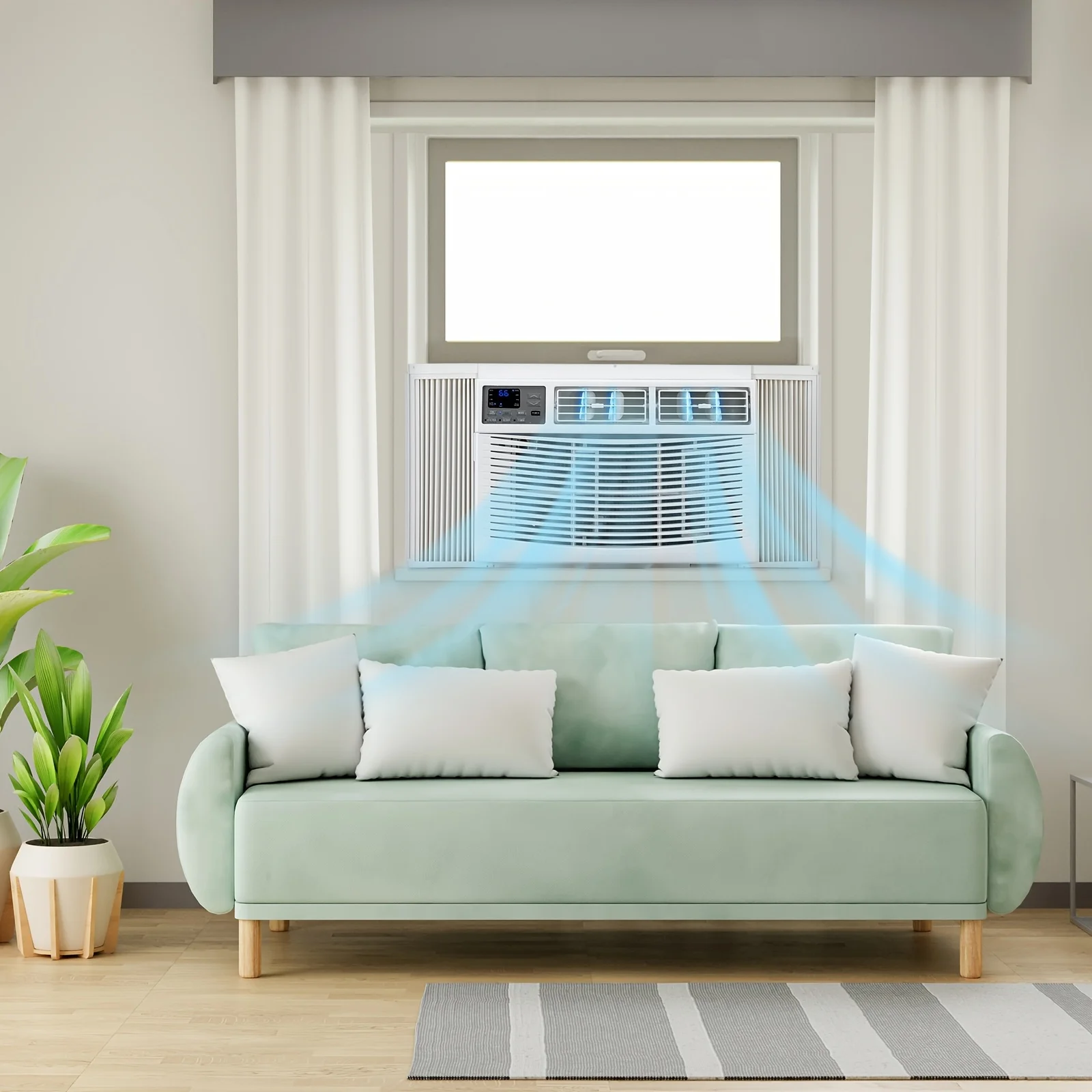 

Smart 12000 BTU Window Air Conditioner with WiFi, Window AC Unit with Remote & App Control, Timer Function & Easy Install Kit, f